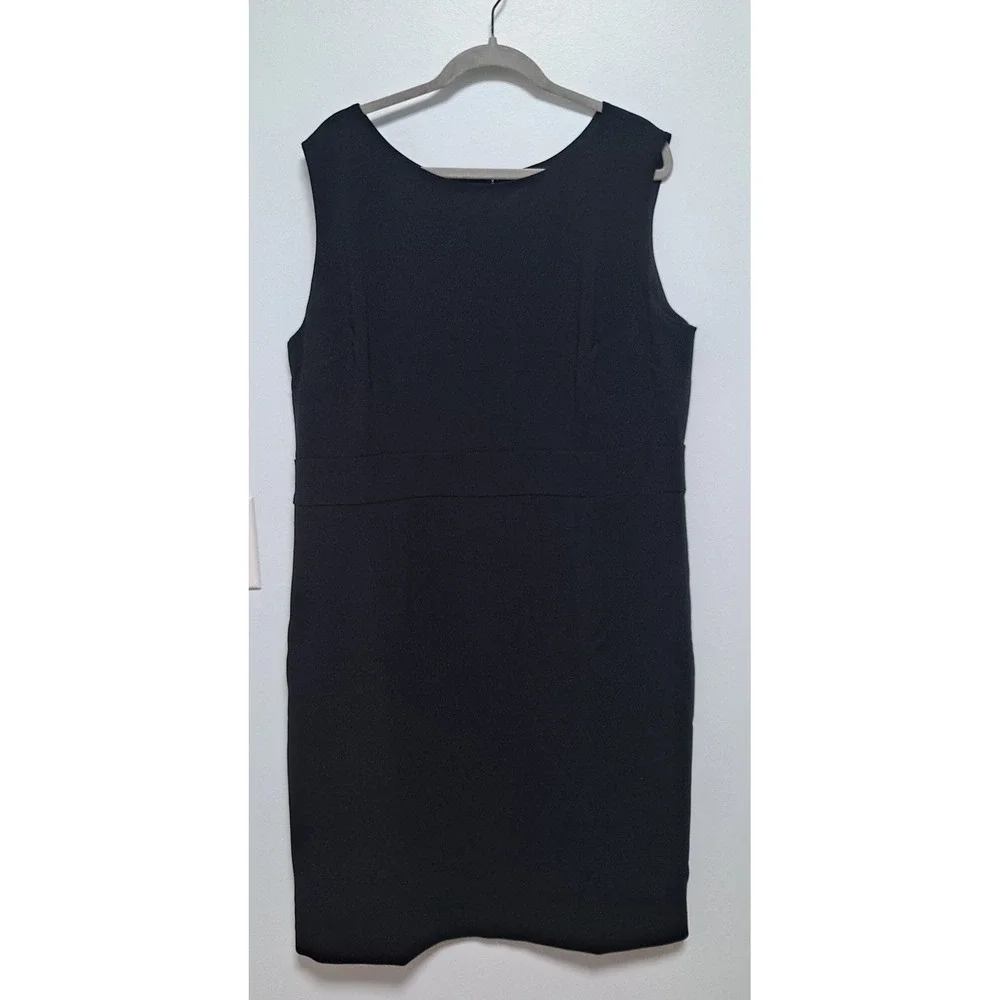 NWT Size 18 Black Talbots Sleeveless Sheath Dress Classic Old Money